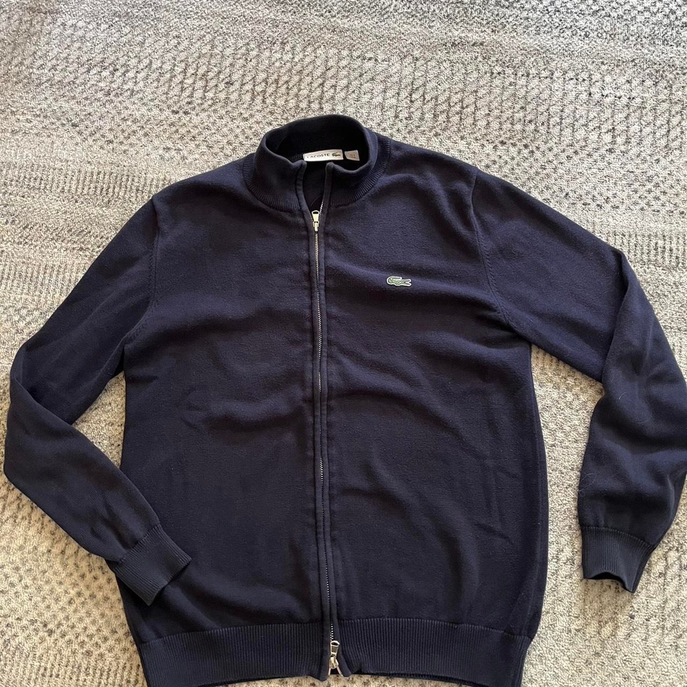 Lacoste preppy zip up sweater fisherman grandpa iconic clasic